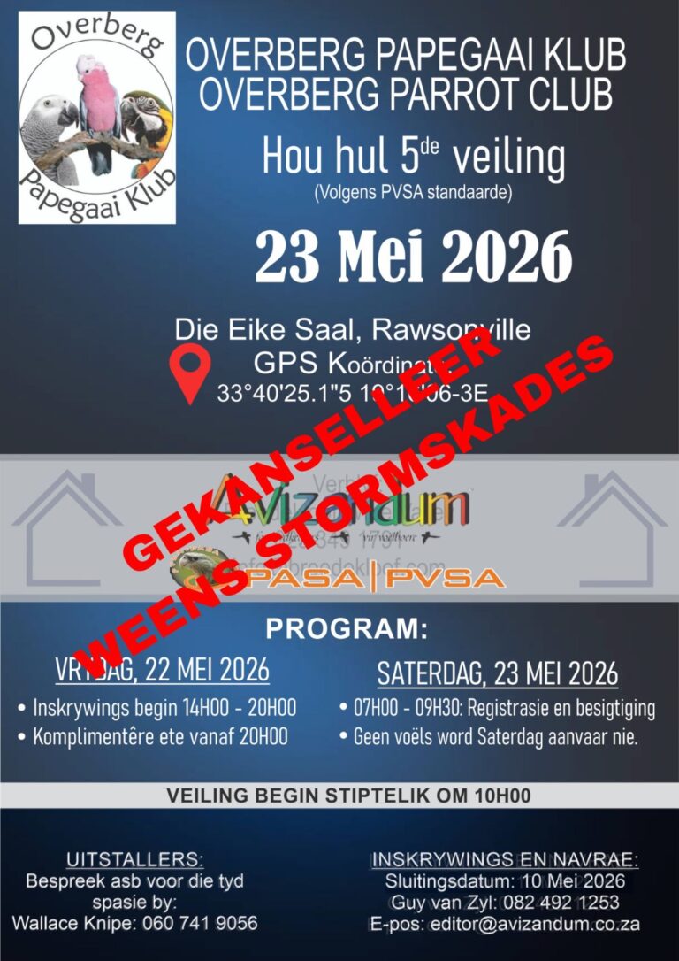 Overberg Parrot Auction 2026